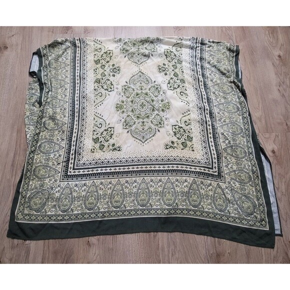 Time and Tru Boho Paisley Kimono green tan size Small medium - Picture 2 of 6